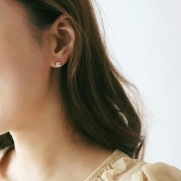 Elegant Fashion Lady Circle Crystal Earrings - Picture 2 of 3